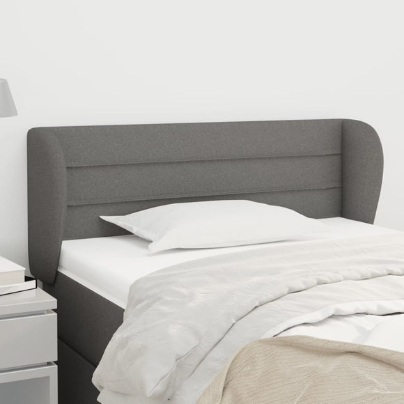 NNEVL Headboard with Ears Dark Grey 103x23x78/88 cm Fabric