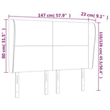 NNEVL Headboard with Ears Dark Grey 147x23x118/128 cm Fabric
