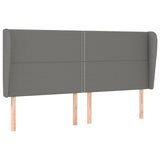 NNEVL Headboard with Ears Dark Grey 163x23x118/128 cm Fabric