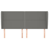 NNEVL Headboard with Ears Dark Grey 163x23x118/128 cm Fabric