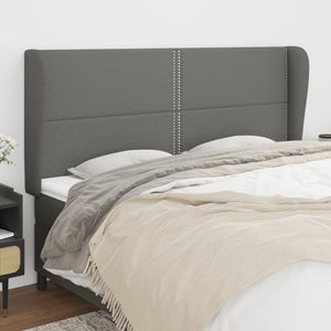 NNEVL Headboard with Ears Dark Grey 163x23x118/128 cm Fabric