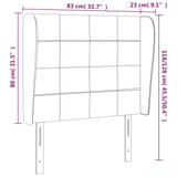 NNEVL Headboard with Ears Dark Grey 83x23x118/128 cm Fabric