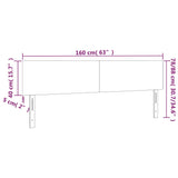 NNEVL LED Headboard Dark Grey 160x5x78/88 cm Fabric