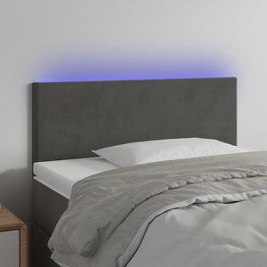 NNEVL LED Headboard Dark Grey 100x5x78/88 cm Velvet