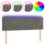 NNEVL LED Headboard Dark Grey 144x5x78/88 cm Velvet