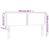 NNEVL LED Headboard Dark Grey 144x5x78/88 cm Fabric