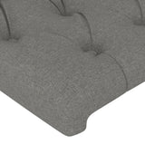 NNEVL LED Headboard Dark Grey 100x7x78/88 cm Fabric