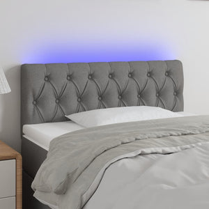 NNEVL LED Headboard Dark Grey 100x7x78/88 cm Fabric
