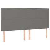 NNEVL LED Headboard Dark Grey 160x5x118/128 cm Fabric