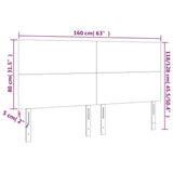 NNEVL LED Headboard Dark Grey 160x5x118/128 cm Fabric