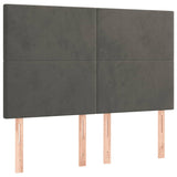 NNEVL LED Headboard Dark Grey 144x5x118/128 cm Velvet