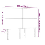 NNEVL LED Headboard Dark Grey 144x5x118/128 cm Velvet