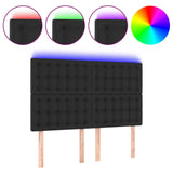 NNEVL LED Headboard Black 144x5x118/128 cm Faux Leather