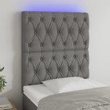 NNEVL LED Headboard Dark Grey 80x7x118/128 cm Fabric