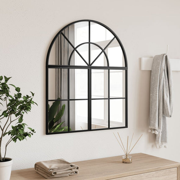 NNEVL Wall Mirror Black 60x70 cm Arch Iron