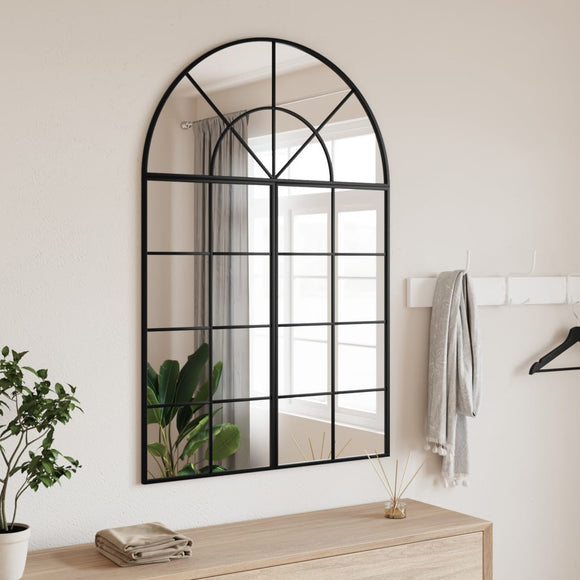 NNEVL Wall Mirror Black 80x120 cm Arch Iron