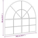 NNEVL Wall Mirror Black 100x90 cm Arch Iron