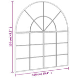 NNEVL Wall Mirror Black 100x110 cm Arch Iron