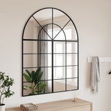 NNEVL Wall Mirror Black 100x130 cm Arch Iron