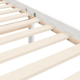 NNEVL Bed Frame with Headboard White 137x187 cm Double Solid Wood