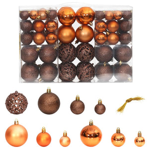 NNEVL Christmas Baubles 100 pcs Brown 3 / 4 / 6 cm