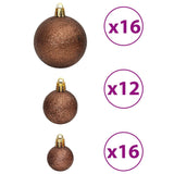 NNEVL Christmas Baubles 100 pcs Brown 3 / 4 / 6 cm