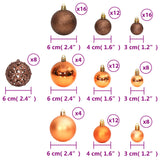NNEVL Christmas Baubles 100 pcs Brown 3 / 4 / 6 cm