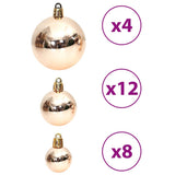 NNEVL Christmas Baubles 100 pcs Champagne and Brown 3 / 4 / 6 cm