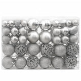NNEVL 111 Piece Christmas Bauble Set Silver Polystyrene