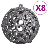 NNEVL 111 Piece Christmas Bauble Set White and Grey Polystyrene