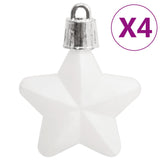 NNEVL 111 Piece Christmas Bauble Set White and Grey Polystyrene
