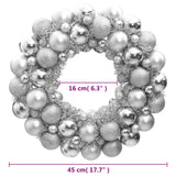 NNEVL Christmas Wreath Silver 45 cm Polystyrene