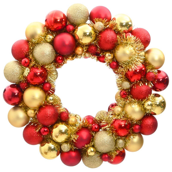 NNEVL Christmas Wreath Red and Gold 45 cm Polystyrene