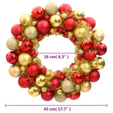 NNEVL Christmas Wreath Red and Gold 45 cm Polystyrene
