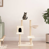 NNEVL Cat Tree with Sisal Scratching Posts Cream 82.5 cm