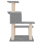 NNEVL Cat Tree with Sisal Scratching Posts Light Grey 82.5 cm