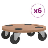 NNEVL Dolly Trolleys 6 pcs Round Engineered Wood