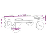 NNEVL Dolly Trolleys 6 pcs Round Engineered Wood