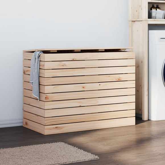 NNEVL Laundry Basket 88.5x44x66 cm Solid Wood Pine