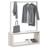 NNEVL Clothes Rack with Shoe Storage White 113x40x157.5 cm Solid Wood Pine