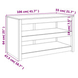 NNEVL Outdoor Kitchen Cabinet 106x55x64 cm Solid Wood Pine