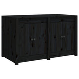 NNEVL Outdoor Kitchen Cabinet Black 106x55x64 cm Solid Wood Pine