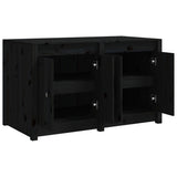NNEVL Outdoor Kitchen Cabinet Black 106x55x64 cm Solid Wood Pine