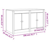 NNEVL Outdoor Kitchen Cabinet Black 106x55x64 cm Solid Wood Pine