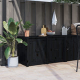 NNEVL Outdoor Kitchen Cabinet Black 106x55x64 cm Solid Wood Pine