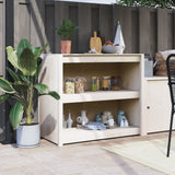 NNEVL Outdoor Kitchen Cabinet White 106x55x92 cm Solid Wood Pine