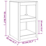 NNEVL Outdoor Kitchen Cabinet White 55x55x92 cm Solid Wood Pine