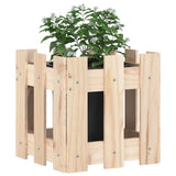 NNEVL Garden Planter with Fence Design 30x30x30 cm Solid Wood Pine