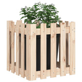 NNEVL Garden Planter with Fence Design 50x50x50 cm Solid Wood Pine