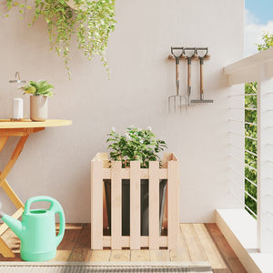 NNEVL Garden Planter with Fence Design 50x50x50 cm Solid Wood Pine
